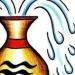 A jug spirting out water symbolising the astrological star sign Aquarius..