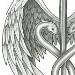 Black and Grey Caduceus design..