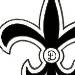 Simple fleur de lis design with the letter D in the center..