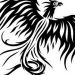 Black, stylistic Phoenix design..