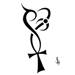 Heart, ankh and ring, to symbolise love, life and loyalty..