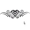 Tribal design intended for the lowerback.  This design has a heart incorporated in the centre of the..