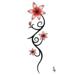 Red lilies with a thin tribal swirly stem, this tattoo design is simple yet very elegant with red, y..
