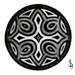 Tribal Circle drawn in black and grey..