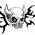 horned skull with tribal..