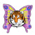 tiger face with butterfly wings..