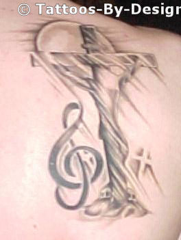 Cross,Sun and treble clef