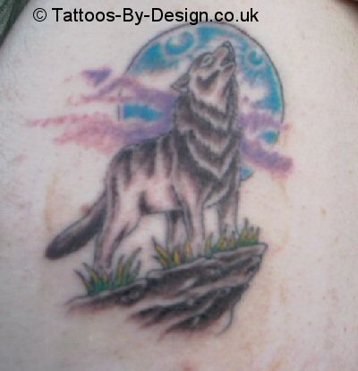 wolf howling tattoo